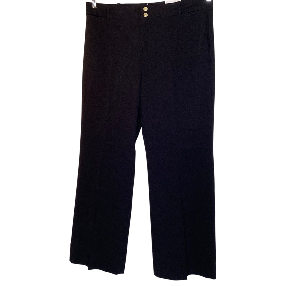 Chicos Wide Leg Dress Pants Black Tall Size 3.5T US 18T  Business Office New